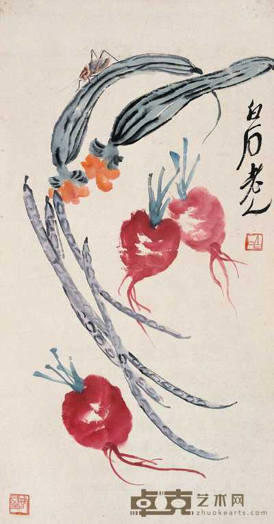 齐白石 蔬果 立轴 39×75cm